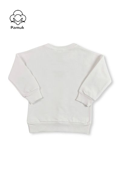 difa kids Girl's Ecru Color Seasonal Heart Embroidered Bottom and Top Set