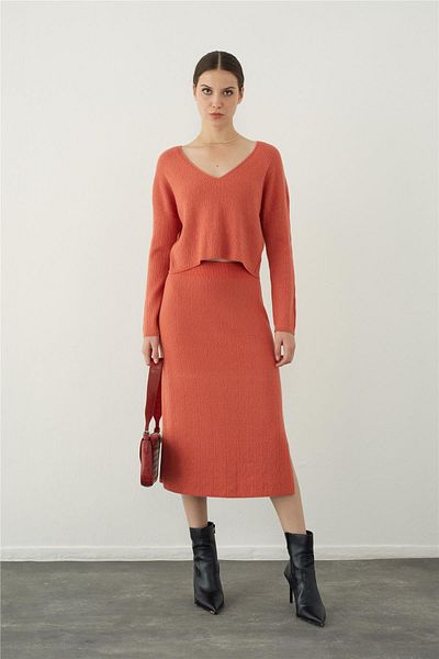 SHERIN Ροζ Oversize Πλεκτό Πουλόβερ με απαλή υφή