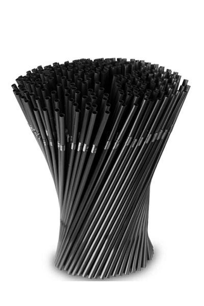 Showparty Black Gusseted Straw 200 Pieces