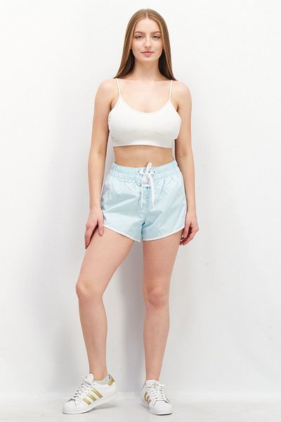Adidas Originals Women Sportswear Fit Embroidered Logo Training Shorts, Light Blue