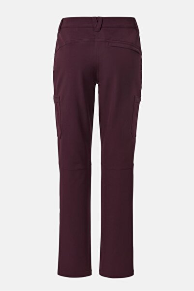 Tchibo Women Regular Fit Solid Stretchable Cargo Pant, Burgundy