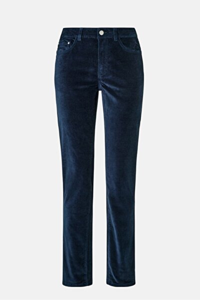 Tchibo Women Slim Fit Solid Pants, Navy Blue