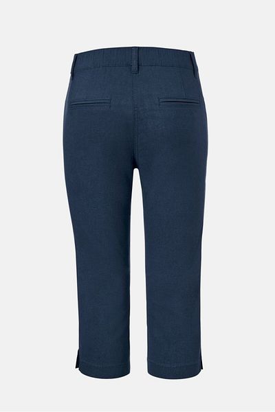 Tchibo Women Slim Fit Solid Stretchable Knee Pants, Navy