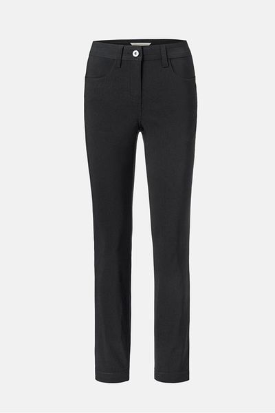 Tchibo Women Regular Fit Plain Bengaline Trouser, Black