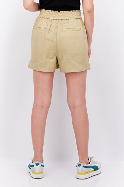Esprit Women Solid Pull On Basic Shorts, Beige