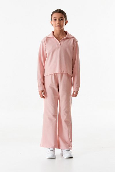 Fulla Moda Basic Polo Collar Elastic Waist Girl's Suit