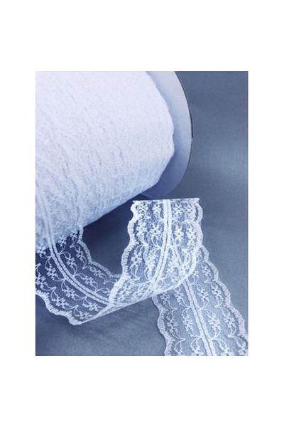 Zanzibar 10 Meters Double Layer Guipure Lace Ribbon White (Width: 5 Cm)