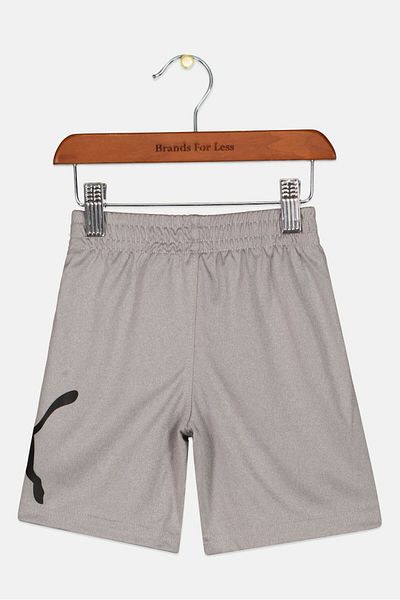 Puma Toddlers Boy Brand Logo Sportswear Short, Heather Grey