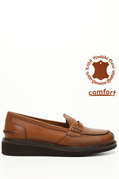 GÖNDERİ(R) Pantofi de damă, maro antic, cu talpă cu pană, din piele naturală