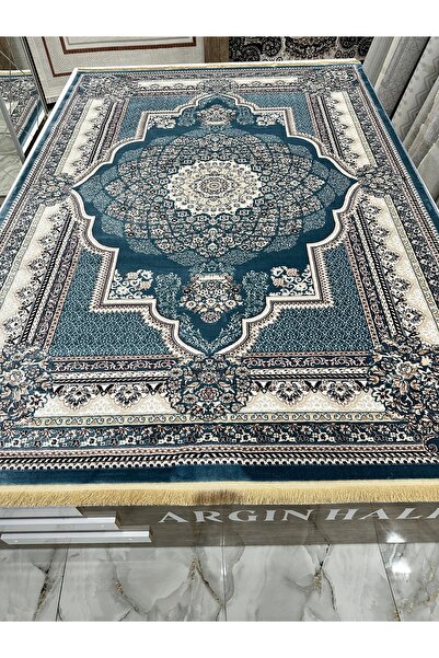 SEMERKANT Etnik Desen Açık Mavi İpek Halı Semerkant ARGIN HALI