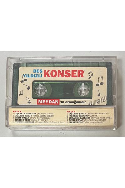 Plakevi İzmir Five Star Concert İbrahim Tatlıses Bülent Ersoy Hakkı Bulut Cassette (Original Period Paper Printing Cassette)