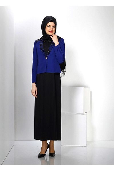 TRENDTESETTÜR Γυναικείο Navy Blue (K.SAKS) Σετ διπλό φόρεμα T 3032