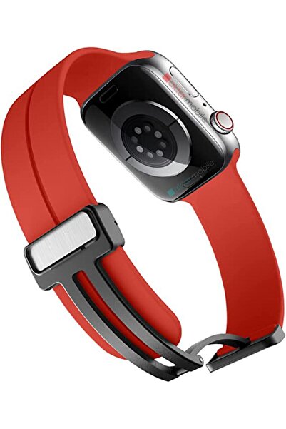AktarMobile Apple Watch 10 46 mm uyumlu Silikon Kordon Magnetik D Tokalı Spor...