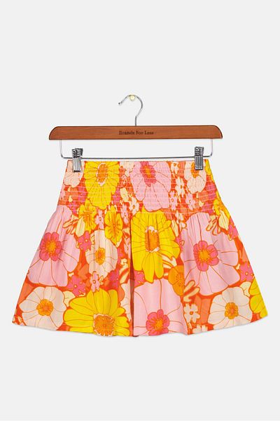 Steve Madden Kids Girl Floral Print Mini Skirt, Pink