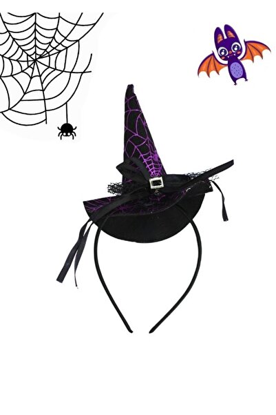 kapella HALLOWEEN ŞAPKALI CADI TAÇ SİYAH-MOR