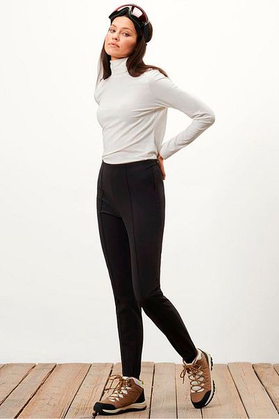 Tchibo Women Tight Fit Solid Soft Shell Ski Pants, Black