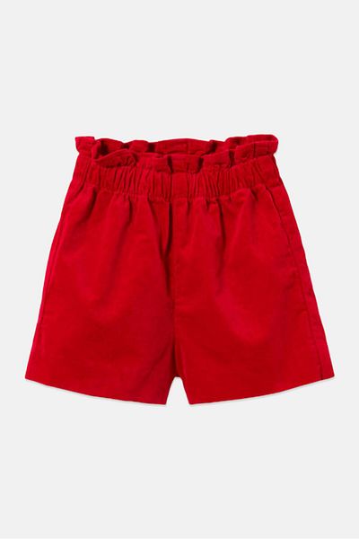 Tchibo Kids Girl Velvet Shorts, Red