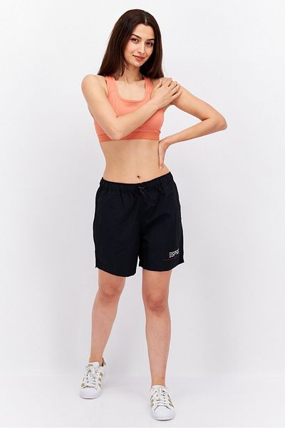 Esprit Women Brand Logo Basic Shorts, Black