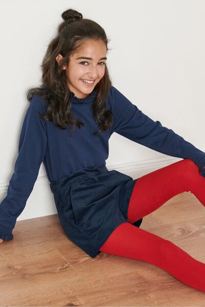 Tchibo شورت مخملي للبنات الصغار، أزرق داكن