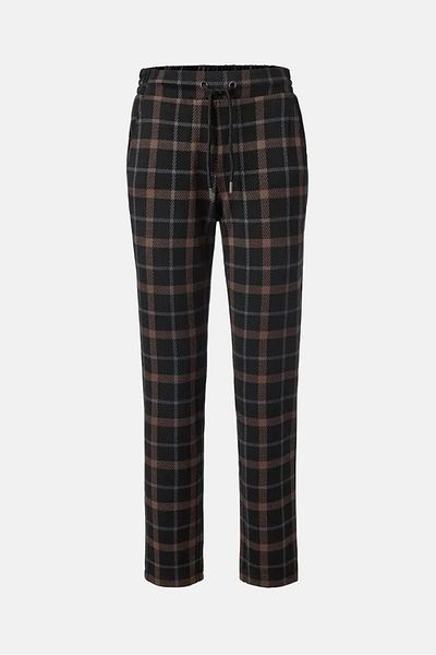 Tchibo Women Drawstring Plaid Pants, Black