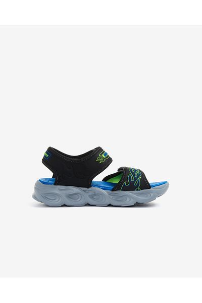 SKECHERS صندل أسود مضيء للأولاد - فلو 400109 L BBLM - حرارة سبلاش حرارية