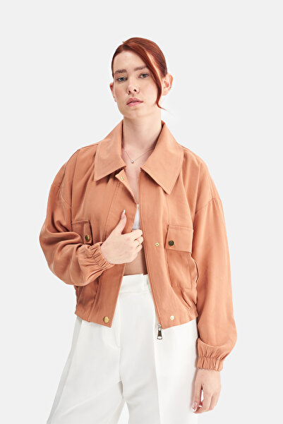 Mesfeno سترة نسائية ذات ياقة واسعة ومختلطة