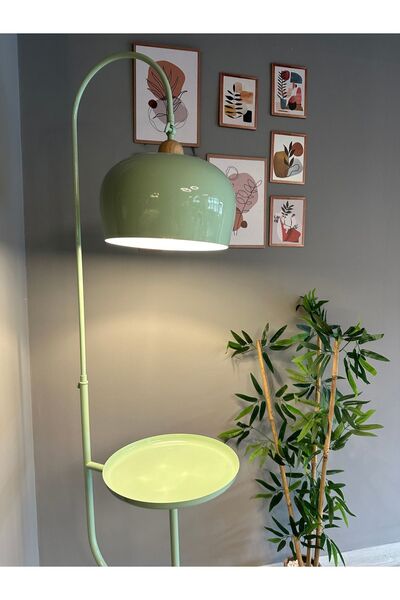 Bamyum Mint Lambader Hareketli Başlık Sehpalı Modern Dekoratif Metal Oturma Odası Çalışma Odası Zemin