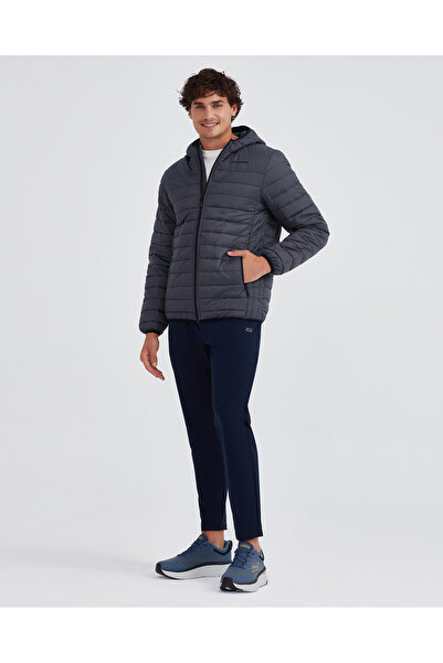 SKECHERS M Essential Hooded Jacket Erkek Gri Mont S202063-040