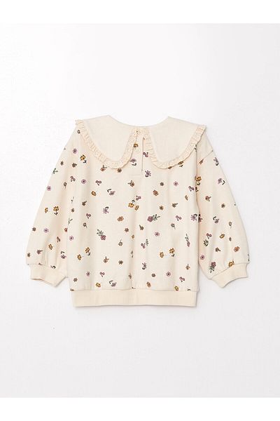 LC Waikiki Lw - Baby Collar Floral Baby Girl Sweatshirt