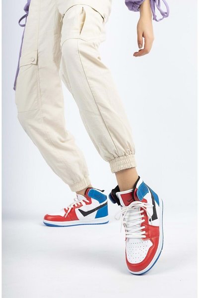 Kids Club Shoes Kocamanlar 8070 Boğazlı Unisex  Spor Ayakkabı KIRMIZI-MAVİ