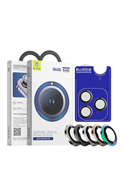 BLUEO واقي عدسة الكاميرا باللون الأبيض لهاتف iPhone 16 Pro Max / 16 Pro - Sap...