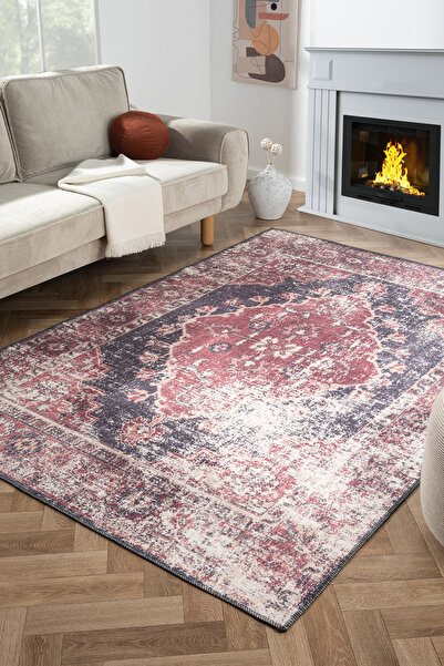 Konfor Halı Antico 2352 Pamuk Tabanlı Yıkanabilir Otantik Vintage Klasik Eski...