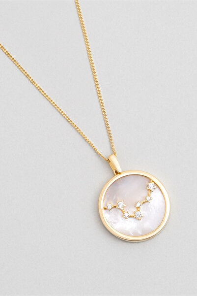 So CHIC... Balık Burcu 18 Ayar Sarı Altın Kaplama 48 Cm Gümüş Sedef Kolye