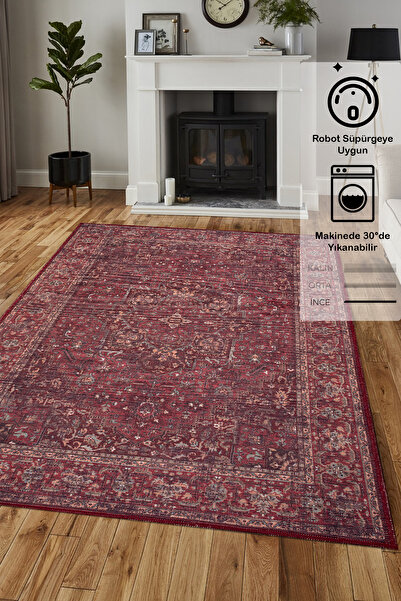 Konfor Halı Konfor Antico 2310 Pamuk Tabanlı Yıkanabilir Otantik Vintage Klasik Eskitme Halı