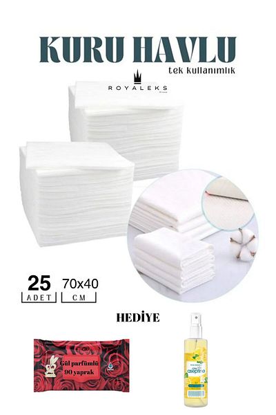MBB ETİCARET 25 Pieces Disposable Towels Patient Care Baby Care Manicure Pedicure Towels with Gift