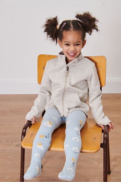 Tchibo Toddler 2 Pair All Over Print Tights, Light Blue