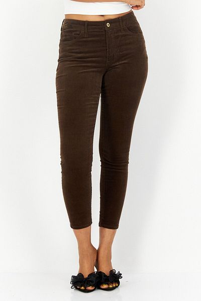 Tommy Hilfiger Women Textured Corduroy Pants, Brown