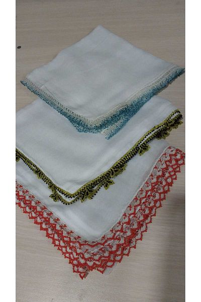 Papatyam 3 Pieces Handcrafted Crochet Embroidered Beaded Writing/Crochet Embroidery/ Crochet Embroidered Yemeni//Hand Knitted/Vintage/