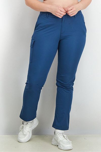 Tchibo Women Regular Fit Plain Non Stretchable Soft Shell Pants, Navy