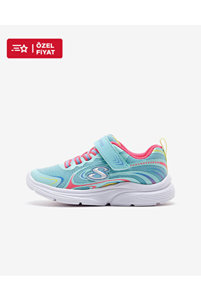 SKECHERS WAVY LİTES - EUREKA SHİNE Büyük Kız Çocuk Mavi/Multi Spor Ayakkabı 3...