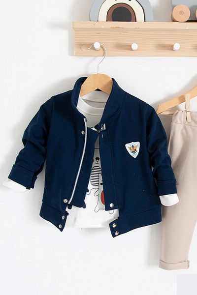 Babydonat We Are 3-Piece 100% Cotton Baby Boy Set with Jacket