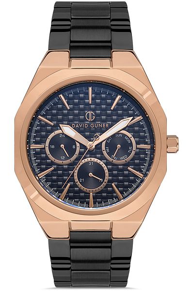 DAVID GUNER Rose Black Coated Black Dial Men's Watch Dg-8256Ga-R2