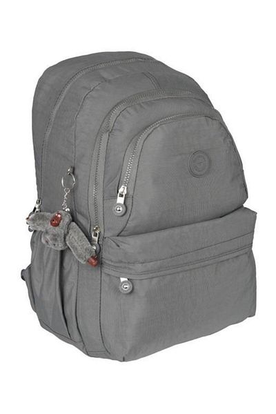 Relaxion Rucsac de școală cu 5 compartimente, rezistent la apă, cu accesorii din material textil Rlx1660-gri