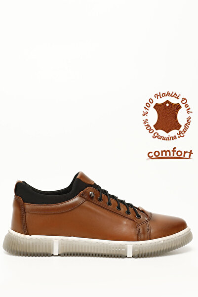 GÖNDERİ(R) Ανδρικό άνετο αθλητικό παπούτσι από γνήσιο δέρμα με κορδόνια αντίκες