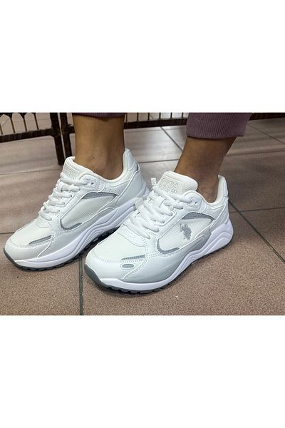 U.S. Polo Assn. BAZA. Polo Assn. Tenis alb - Pantofi confortabili de damă cu talpă groasă