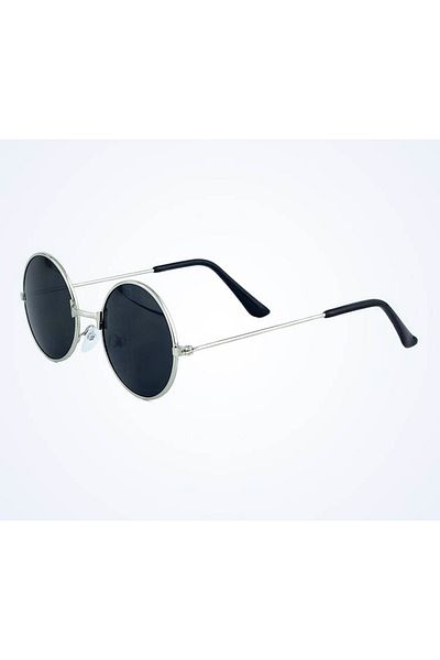 CEKAVE John Lennon Style Black Silver Framed Round Glass Glasses