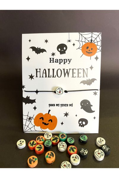sandal hediyelik Cadılar Bayramı Hediye Kartı Happy Halloween Card 5 Adet