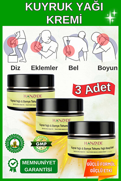 Hanzade Bitkisel Kuyruk Yağı & Bamya Tohumu Yağlı Ağrı Masaj Kremi Kas Eklem ...