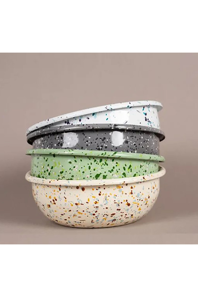 Bidoluraf Splash Patterned Enamel Bowl 600ml
