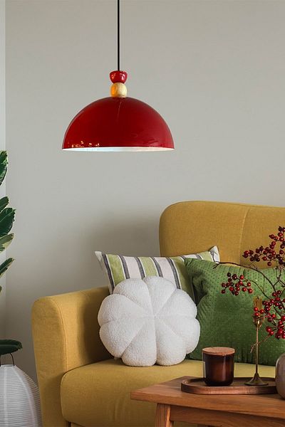 Bamyum Red Chandelier Single - Yimpi Pendant Lamp Living Room Kitchen Hairdresser Cafe Lamp Decorative Patisserie